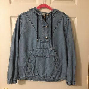 Denim pullover jacket